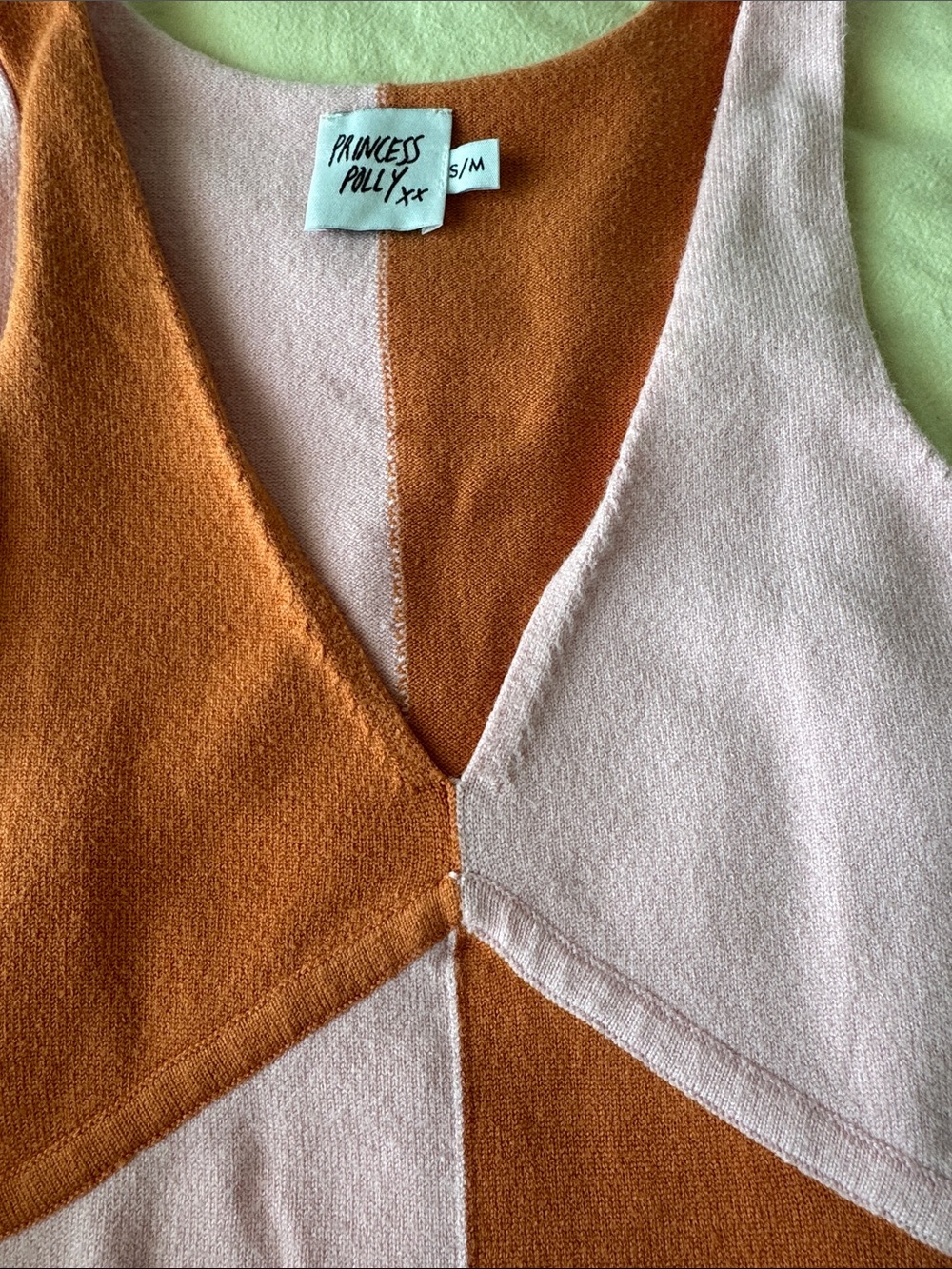 Princess Polly Pink and Rust Colorblock Knit Dress - Picture 5 of 6